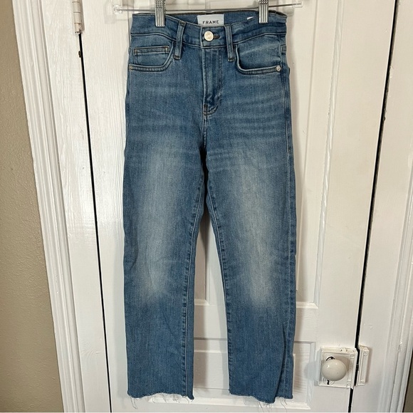 Frame Le High Straight Jeans Wavey Modern Chew Size 24 R1 - Picture 2 of 9